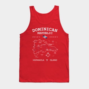 Dominican Republic Map Flag Santo Domingo Capital Tank Top
